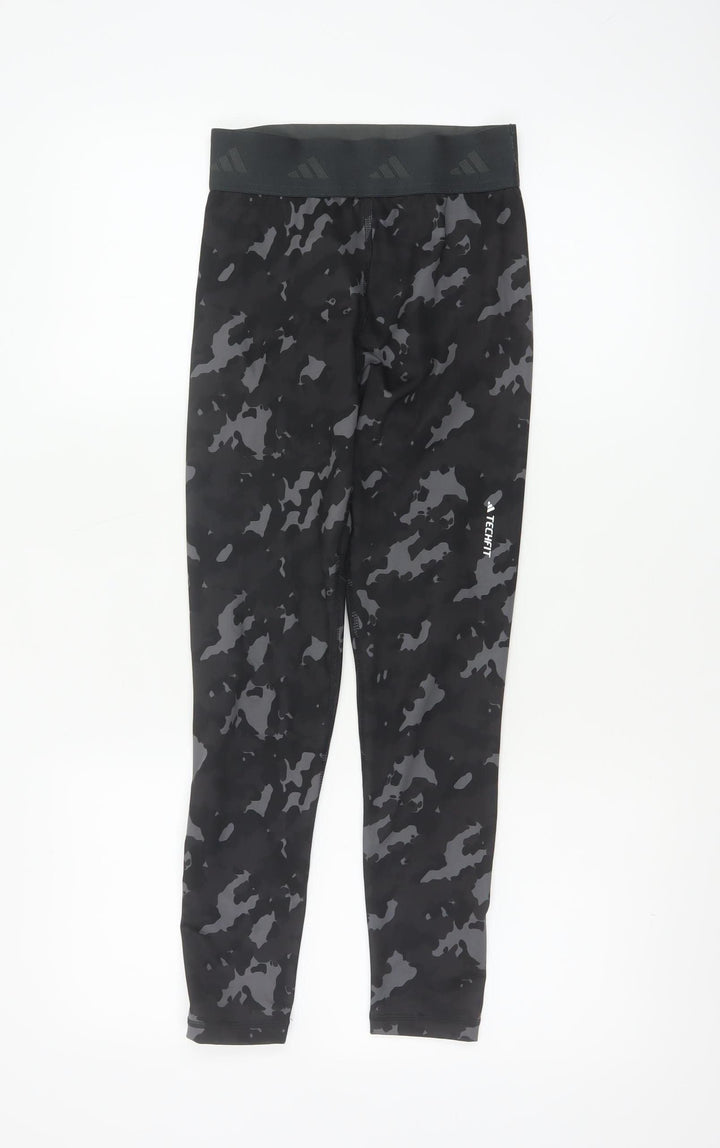 Adidas Women's Black Camouflage Techfit XS Compression Leggings