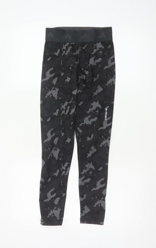 Adidas Women's Black Camouflage Techfit XS Compression Leggings