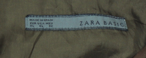 Zara Women Brown XL Shift Knee Length Sleeveless Dress