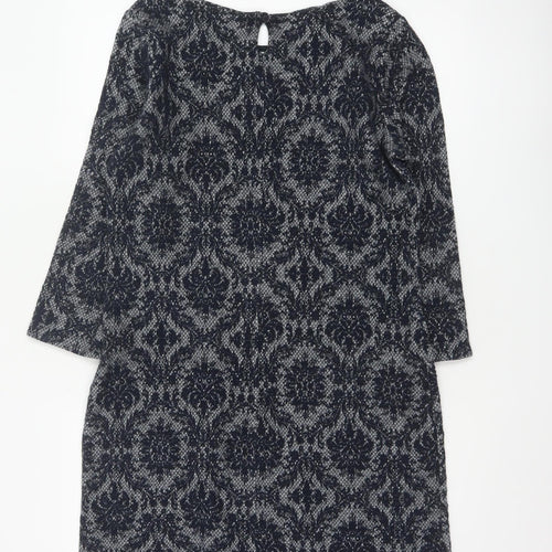 White Stuff Women's Blue Shift Knit Dress Size 14