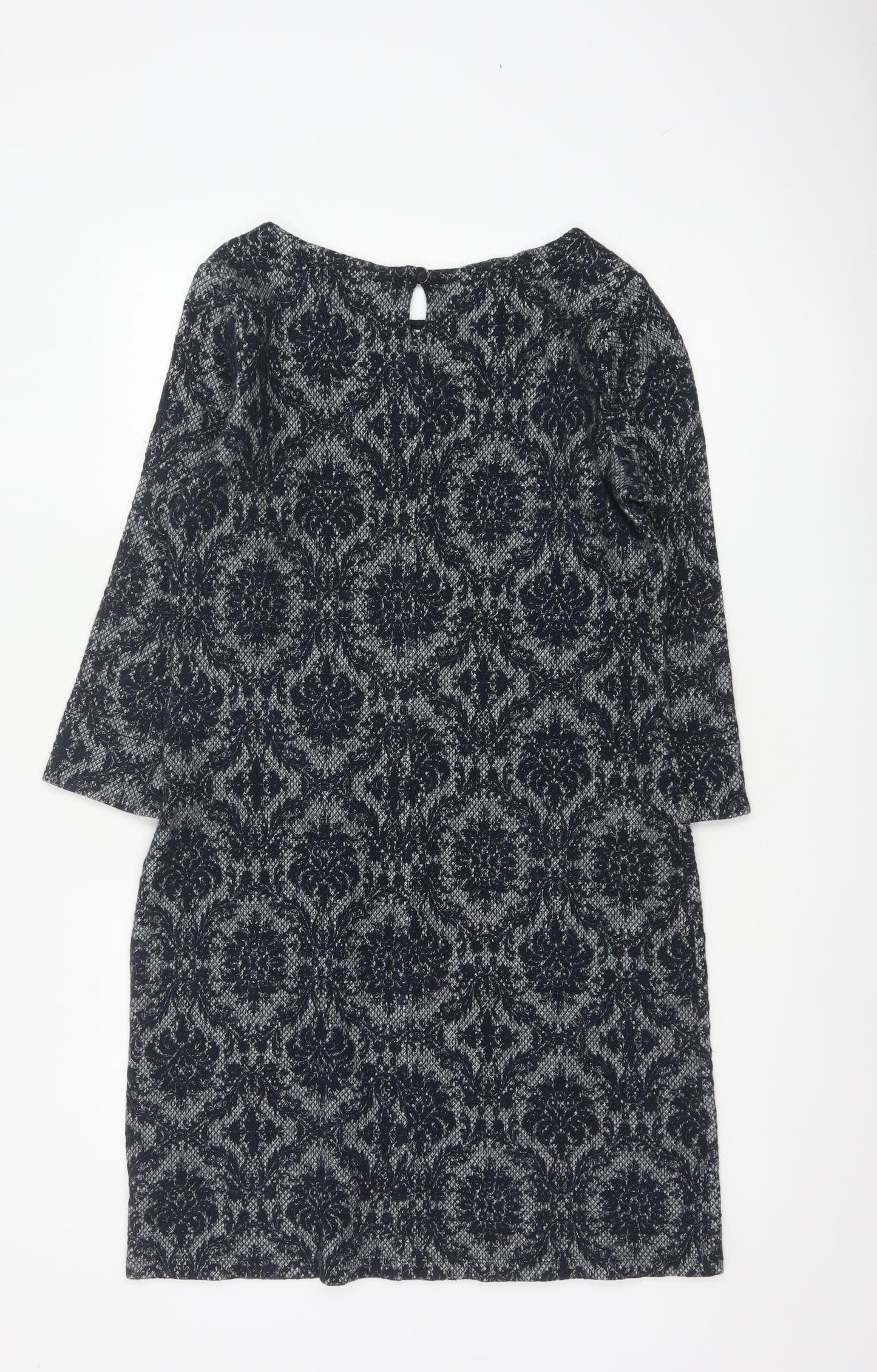 White Stuff Women's Blue Shift Knit Dress Size 14