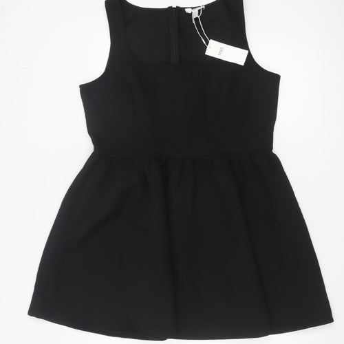 Marks and Spencer Women’s Black Skater Dress Size 16 Sleeveless Lined Stretch Partywear