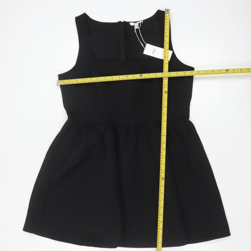 Marks and Spencer Women’s Black Skater Dress Size 16 Sleeveless Lined Stretch Partywear