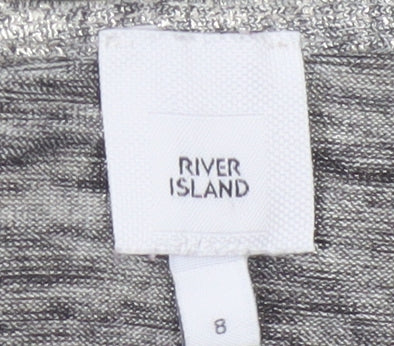 River Island Women's Silver Metallic T-Shirt Dress Size 8