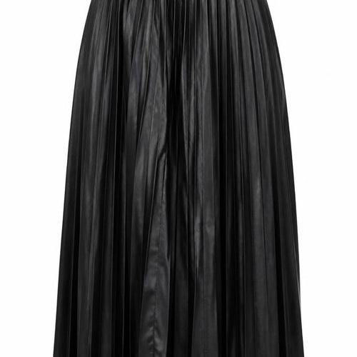 Zara Woman Black Pleated Satin Midi Skirt Size S