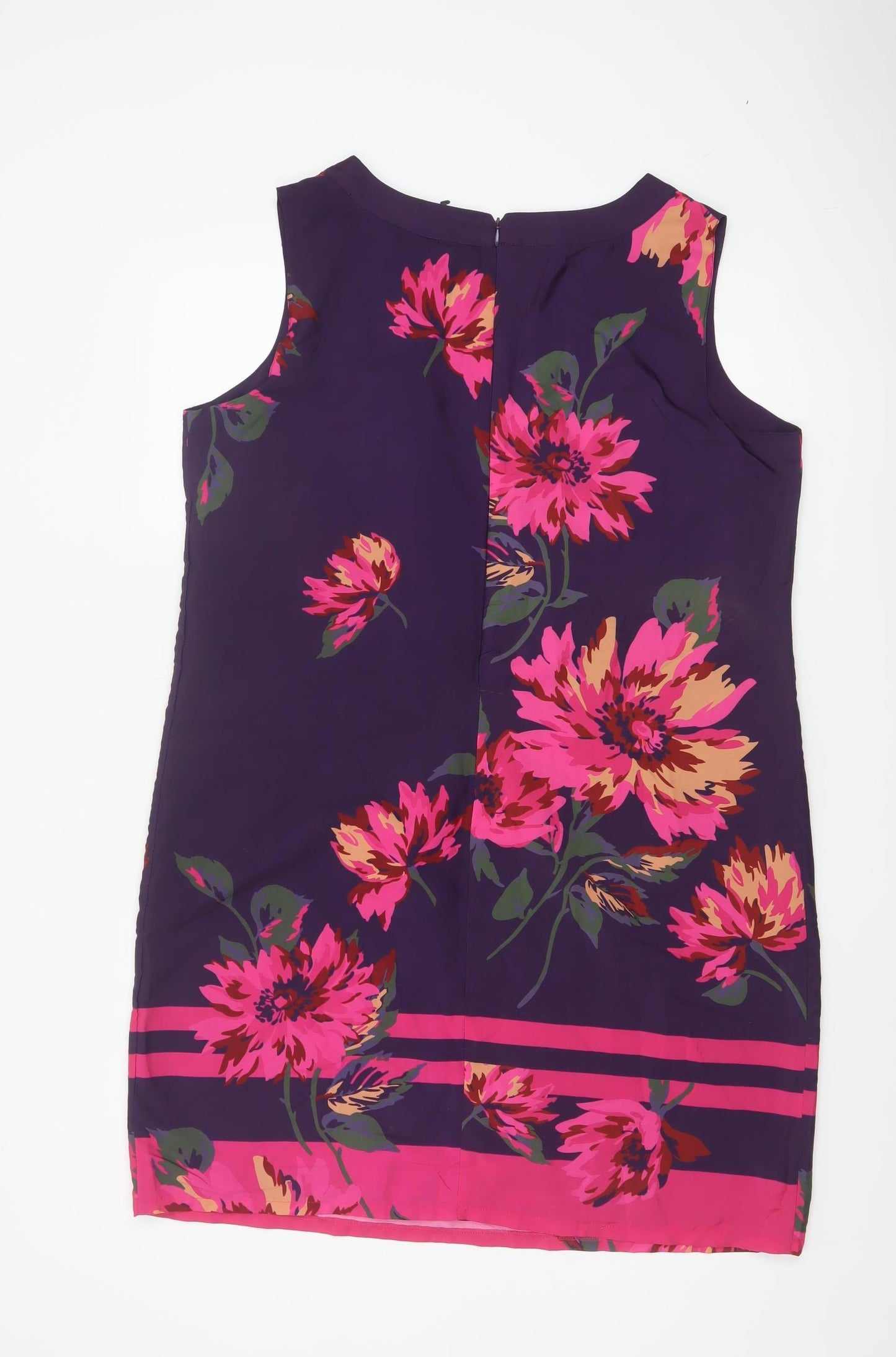 Roman Women Purple Floral Sleeveless Shift Dress Size 16