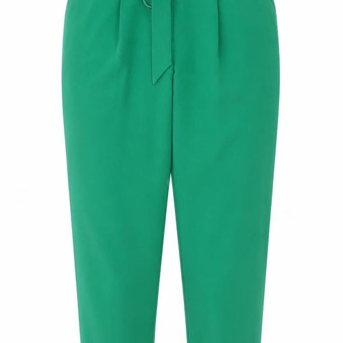 Warehouse Women’s Green Paperbag Belted Tapered Trousers UK 10