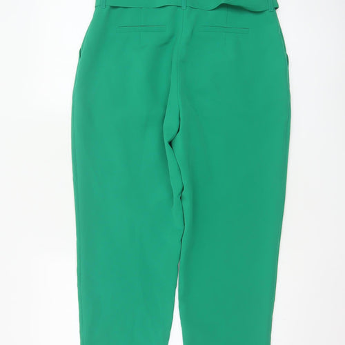 Warehouse Women’s Green Paperbag Belted Tapered Trousers UK 10