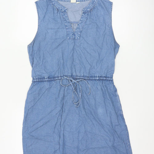 GAP Women’s Blue Chambray Sleeveless Knee Length Shirt Dress M