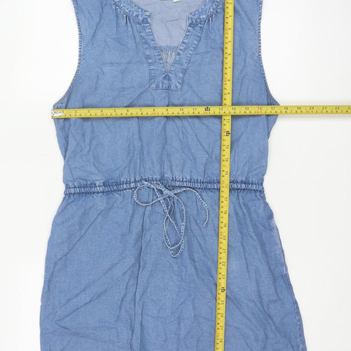 GAP Women’s Blue Chambray Sleeveless Knee Length Shirt Dress M