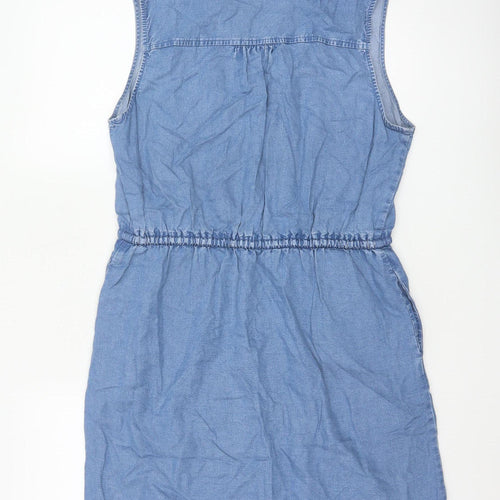 GAP Women’s Blue Chambray Sleeveless Knee Length Shirt Dress M