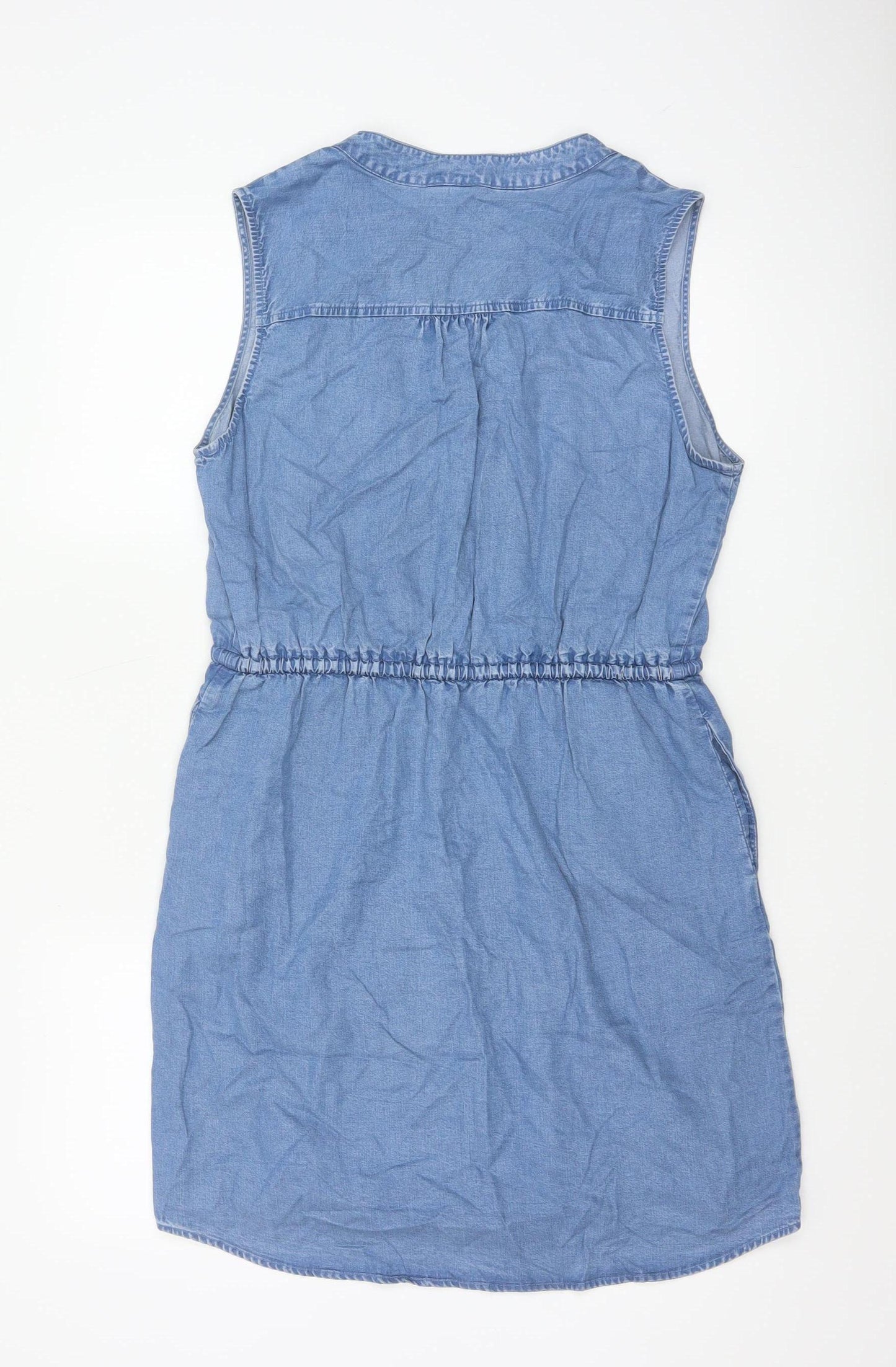 GAP Women’s Blue Chambray Sleeveless Knee Length Shirt Dress M