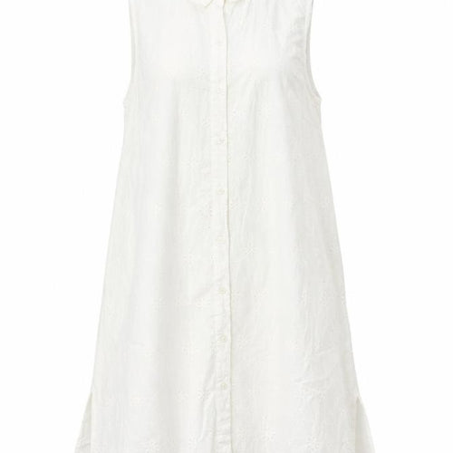 Lipsy Women White Cotton Sleeveless Shirt Dress UK 14