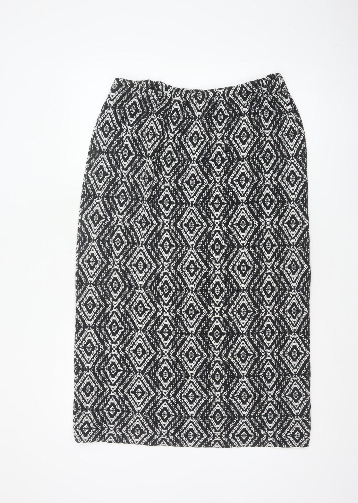 Long Tall Sally Women's Black Geometric Pencil Skirt XL Viscose Stretch