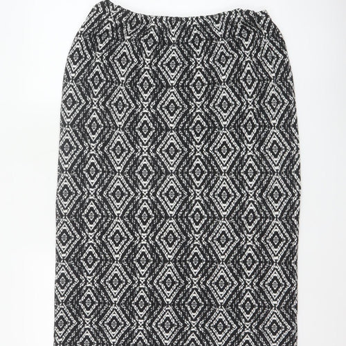 Long Tall Sally Women's Black Geometric Pencil Skirt XL Viscose Stretch