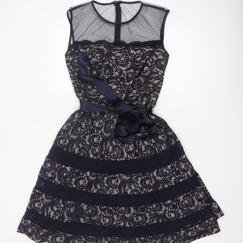 Betsy & Adam Women's Blue Lace Fit & Flare Formal Dress Size 8