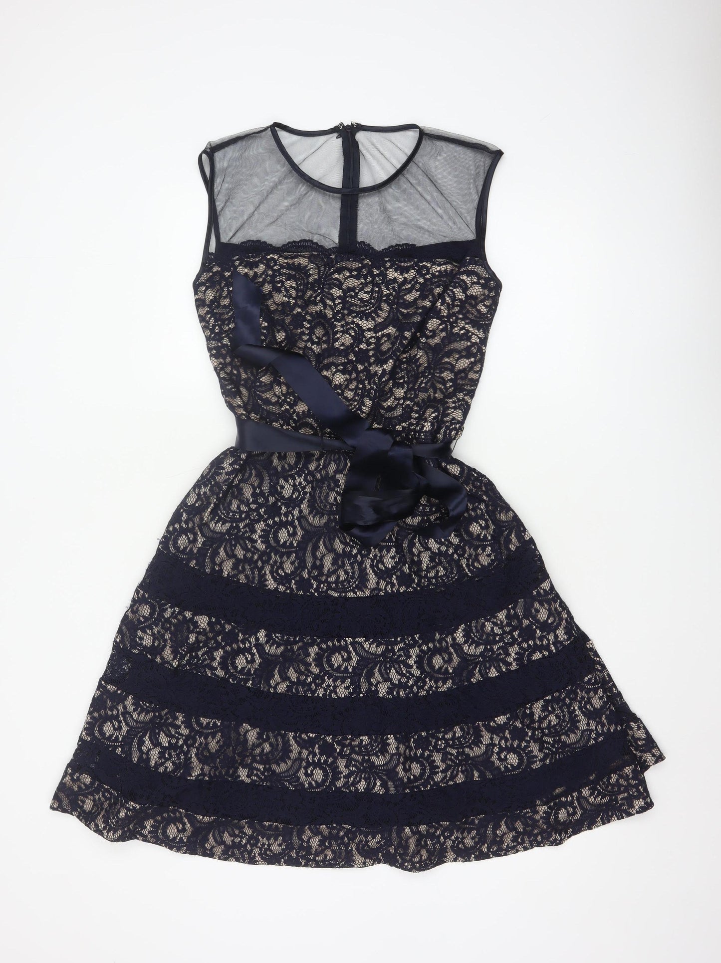 Betsy & Adam Women's Blue Lace Fit & Flare Formal Dress Size 8