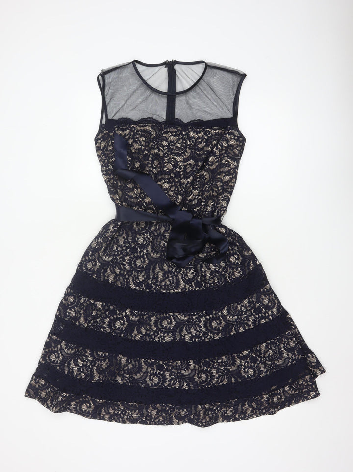Betsy & Adam Women's Blue Lace Fit & Flare Formal Dress Size 8