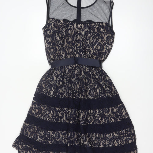 Betsy & Adam Women's Blue Lace Fit & Flare Formal Dress Size 8
