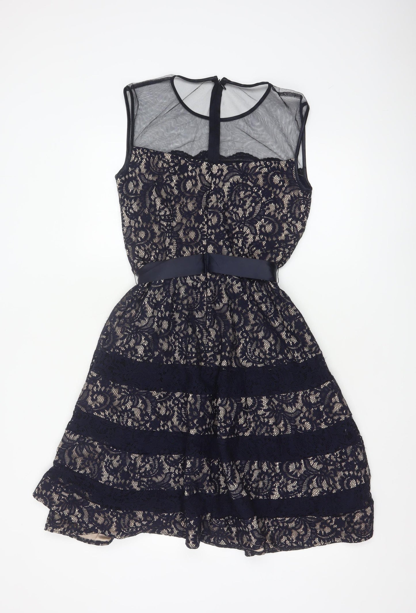 Betsy & Adam Women's Blue Lace Fit & Flare Formal Dress Size 8