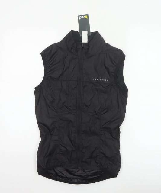 Van Rysel Black Sleeveless Lightweight Waistcoat Women’s S Reflective Cycling Vest
