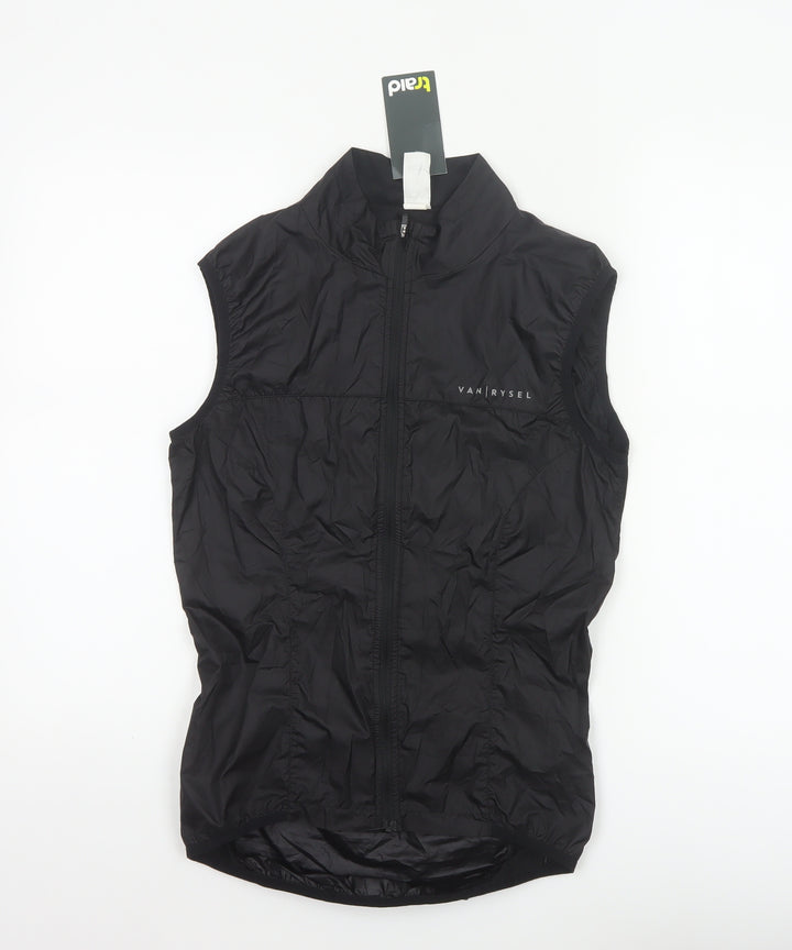 Van Rysel Black Sleeveless Lightweight Waistcoat Women’s S Reflective Cycling Vest