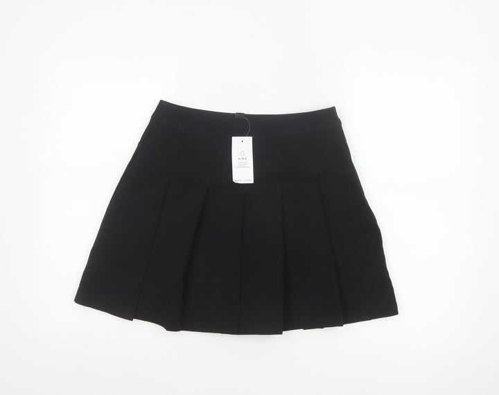 New Look Women's Black Pleated Short Skirt Size 10