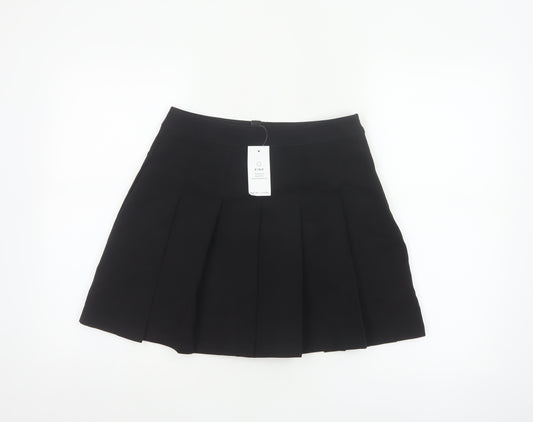 New Look Women's Black Pleated Short Skirt Size 10