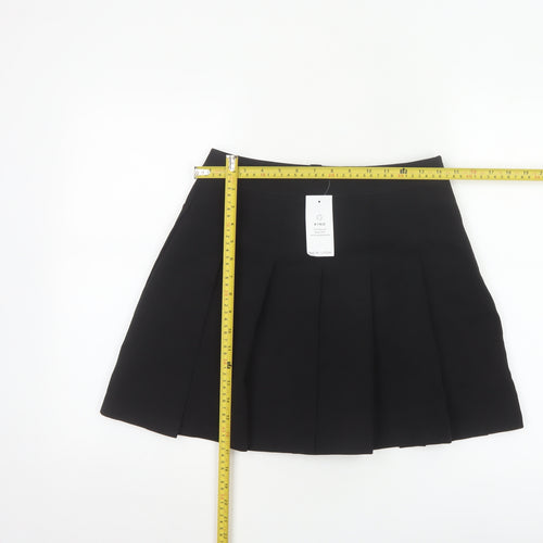 New Look Women's Black Pleated Short Skirt Size 10