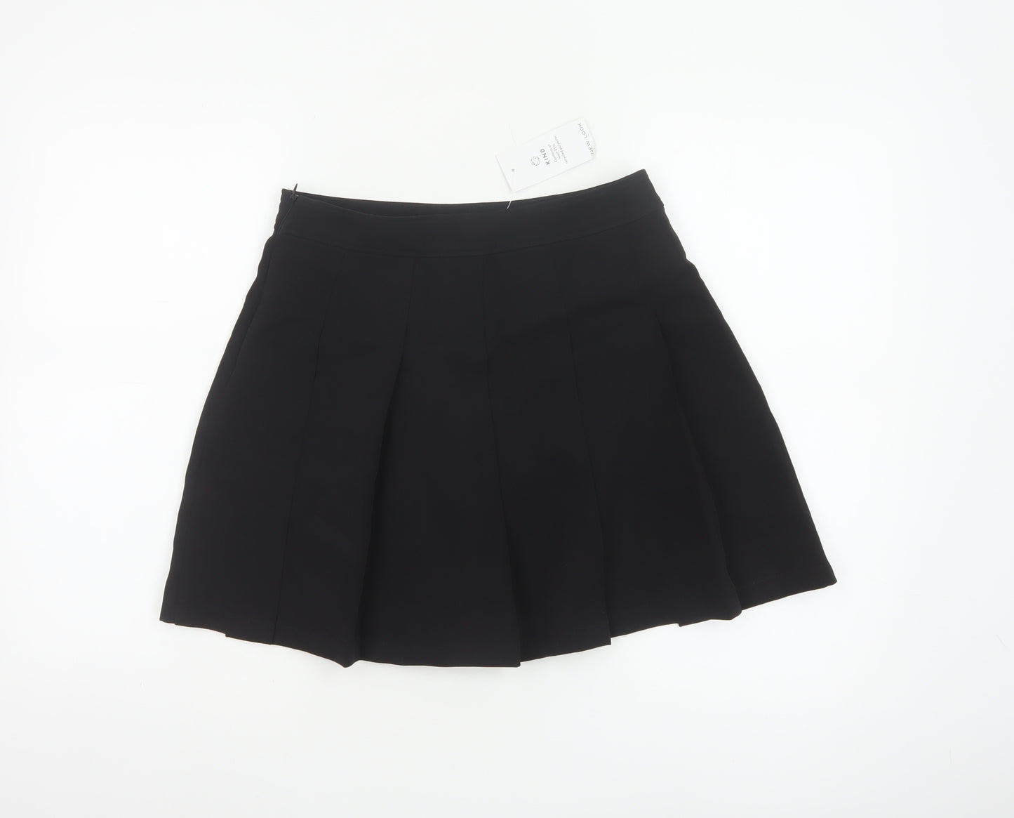 New Look Women's Black Pleated Short Skirt Size 10
