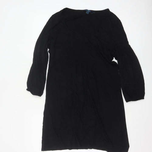 Boden Women Black 3/4 Sleeve Shift Knee Length Dress Size 14