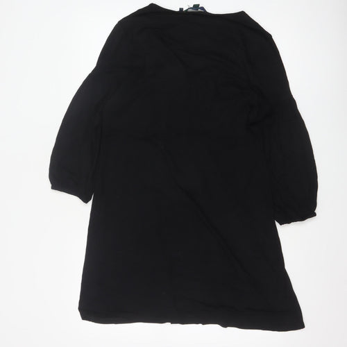 Boden Women Black 3/4 Sleeve Shift Knee Length Dress Size 14