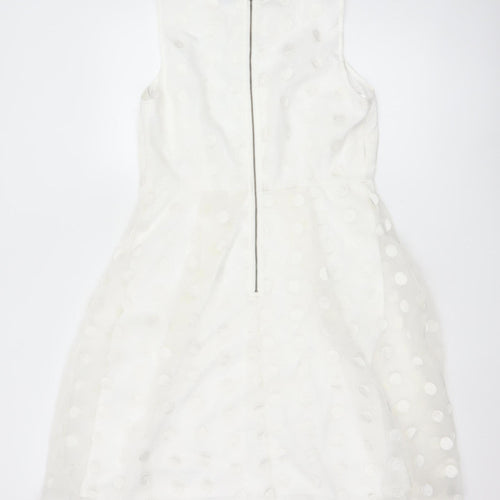 Marks and Spencer Women’s White Polka Dot Fit & Flare Dress Size 12