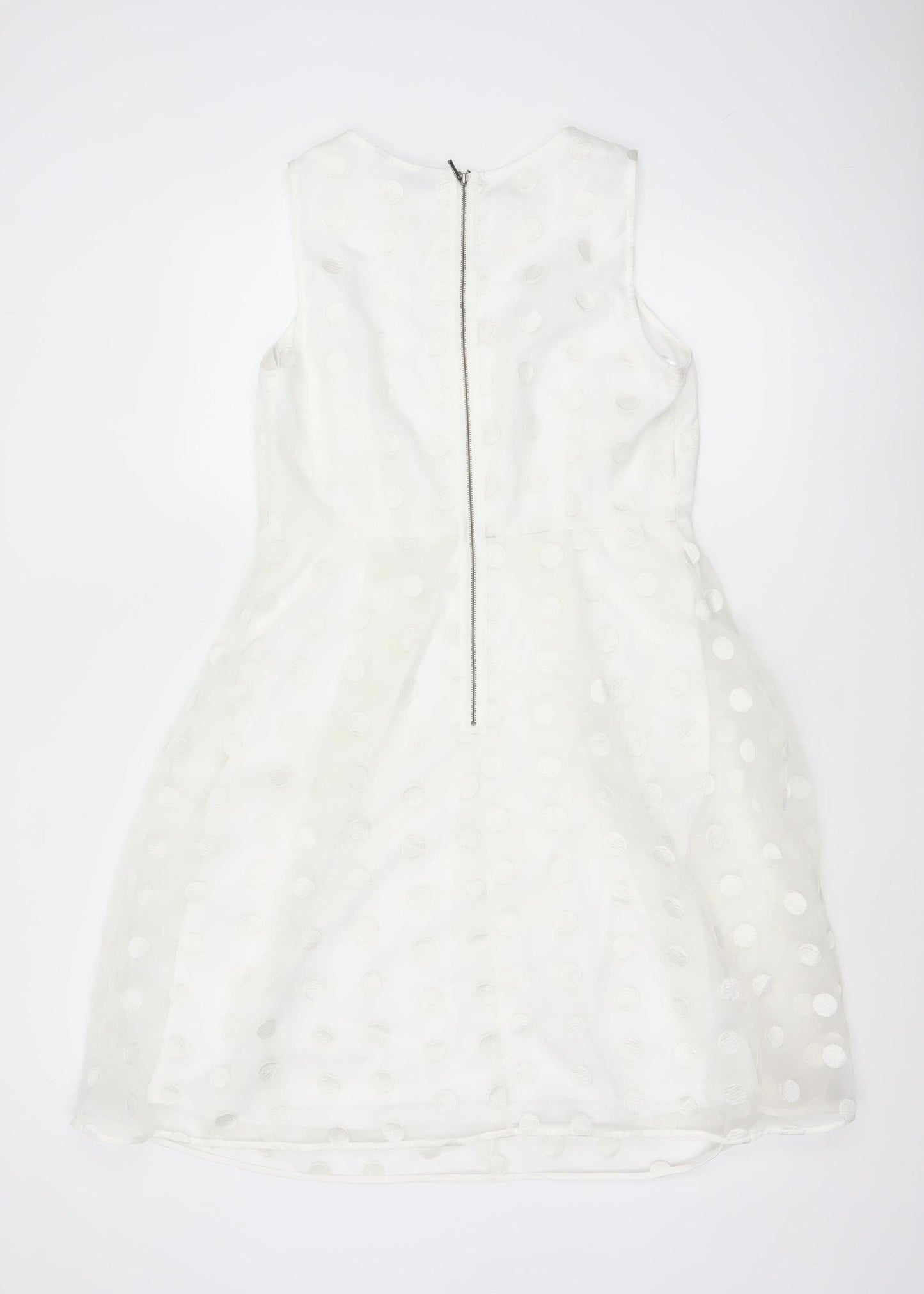 Marks and Spencer Women’s White Polka Dot Fit & Flare Dress Size 12