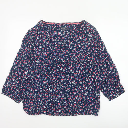 Maine New England Women's Blue Floral Viscose Blouse Size 18
