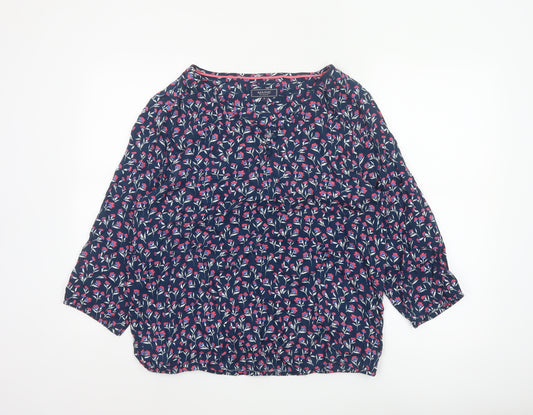 Maine New England Women's Blue Floral Viscose Blouse Size 18