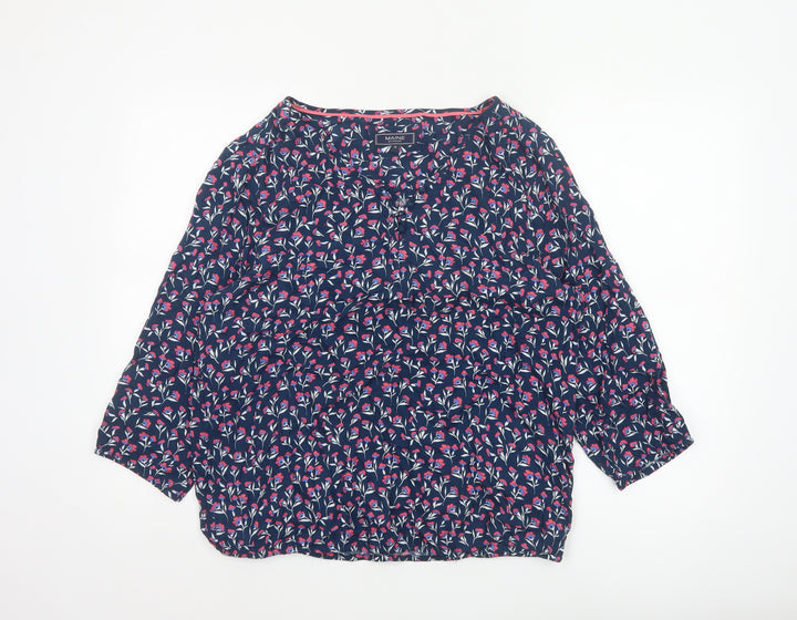 Maine New England Women's Blue Floral Viscose Blouse Size 18