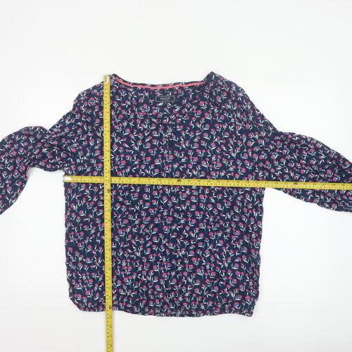 Maine New England Women's Blue Floral Viscose Blouse Size 18