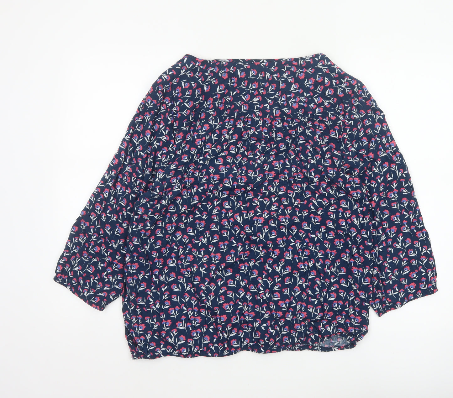 Maine New England Women's Blue Floral Viscose Blouse Size 18