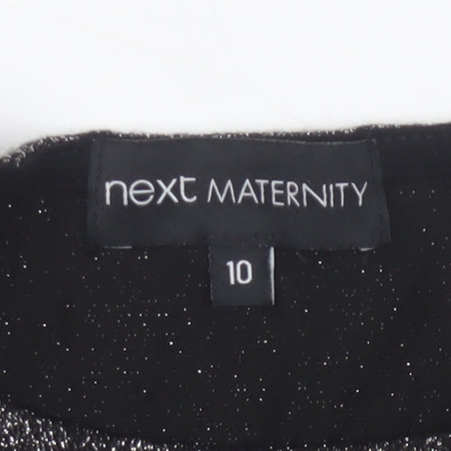 Next Maternity Black Sparkle Bodycon Knee Length Dress Size 10