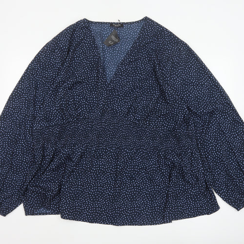 Simply Be Women's Blue Polka Dot Tunic Blouse Size 32