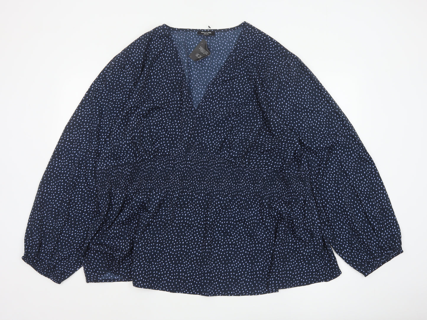 Simply Be Women's Blue Polka Dot Tunic Blouse Size 32
