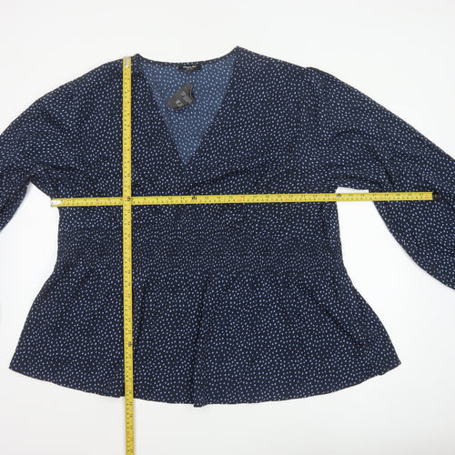 Simply Be Women's Blue Polka Dot Tunic Blouse Size 32