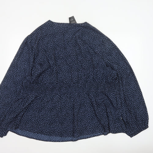 Simply Be Women's Blue Polka Dot Tunic Blouse Size 32