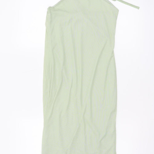 Boohoo Women’s Green Halter Neck Bodycon Midi Dress Size 12
