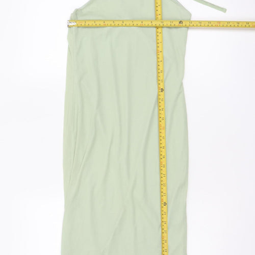 Boohoo Women’s Green Halter Neck Bodycon Midi Dress Size 12