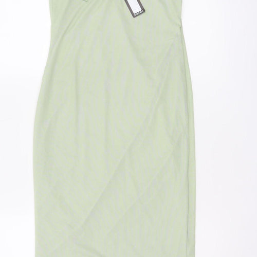 Boohoo Women’s Green Halter Neck Bodycon Midi Dress Size 12