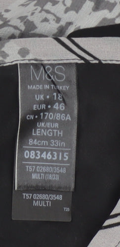 Marks and Spencer Women’s Multicoloured A-Line Midi Skirt Size 18