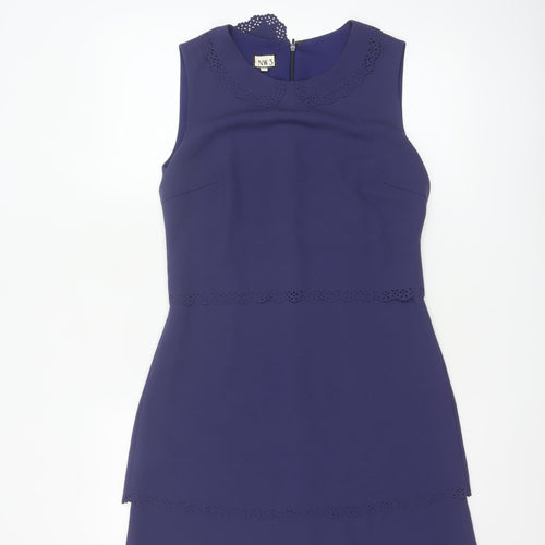 NW3 Women's Blue Sleeveless Short Shift Dress Size 8
