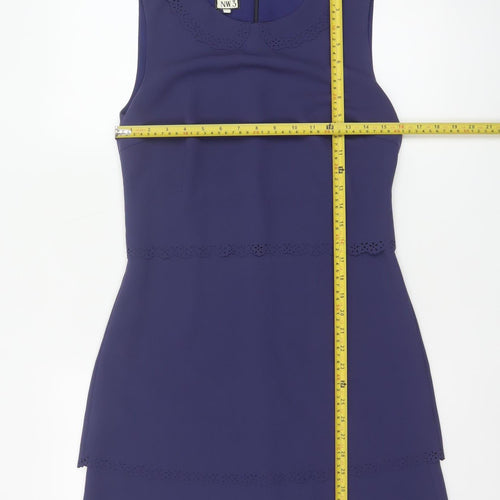 NW3 Women's Blue Sleeveless Short Shift Dress Size 8